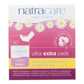 Natracare Ultra Extra Pads W/wings - Super - 10 Count