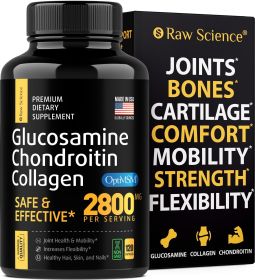 Glucosamine Chondroitin MSM Capsules Joint Support for Women Men Triple Strength Vitamins: Glucosamine HCL Chondroitin Sulfate with OptiMSM Reduces Jo