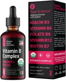 Liquid Vitamin B Complex Supplement for Women and Men Vitamins B3 B6 B9 Folic Acid for Optimal Health Hair Skin Nails Support Vegan Super B Complex 2o