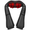 Electric Neck And Back Massager with Infrared Light Heating 3 Intensity Levels Deep Kneading 3D Shiatsu Massage Pillow For Back Arms Thighs Pain Relie