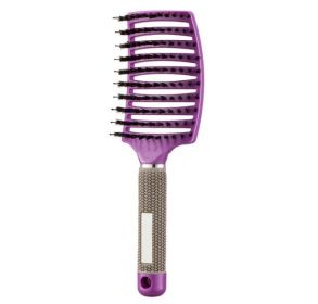 Hairbrush Anti Klit Brushy Haarborstel Women Detangler Hair Brush Bristle Nylon Scalp Massage  Teaser Hair Brush Comb (Option: Purple-Brush-2pc)