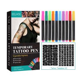 EELHOE Temporary Tattoo Pen Set Face, Arm, Body Multi Color Painting DIY Makeup Graffiti Decoration Tattoo Pen EELHOE Temporary Tattoo Pen Set Face, A (Option: 1PCS)