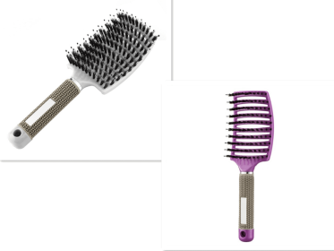 Hairbrush Anti Klit Brushy Haarborstel Women Detangler Hair Brush Bristle Nylon Scalp Massage  Teaser Hair Brush Comb (Option: Set F-Brush-Set)